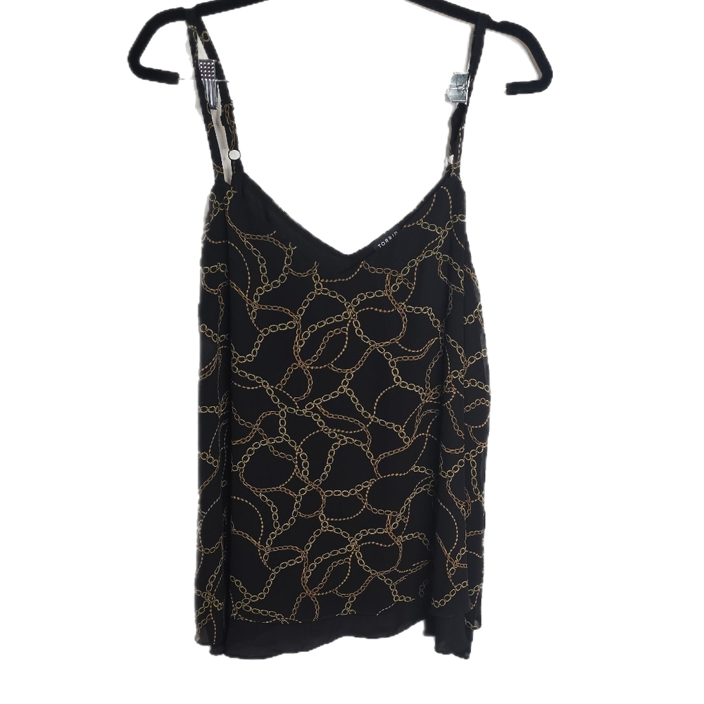 Torrid Airy Chiffon Gold Chain on Black Cami Plus Size 2 - New with tags/Summer